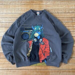 OMOCAT Radio Demon Crewneck Sweatshirt Sweater Size M Anime Japanese y2k RARE
